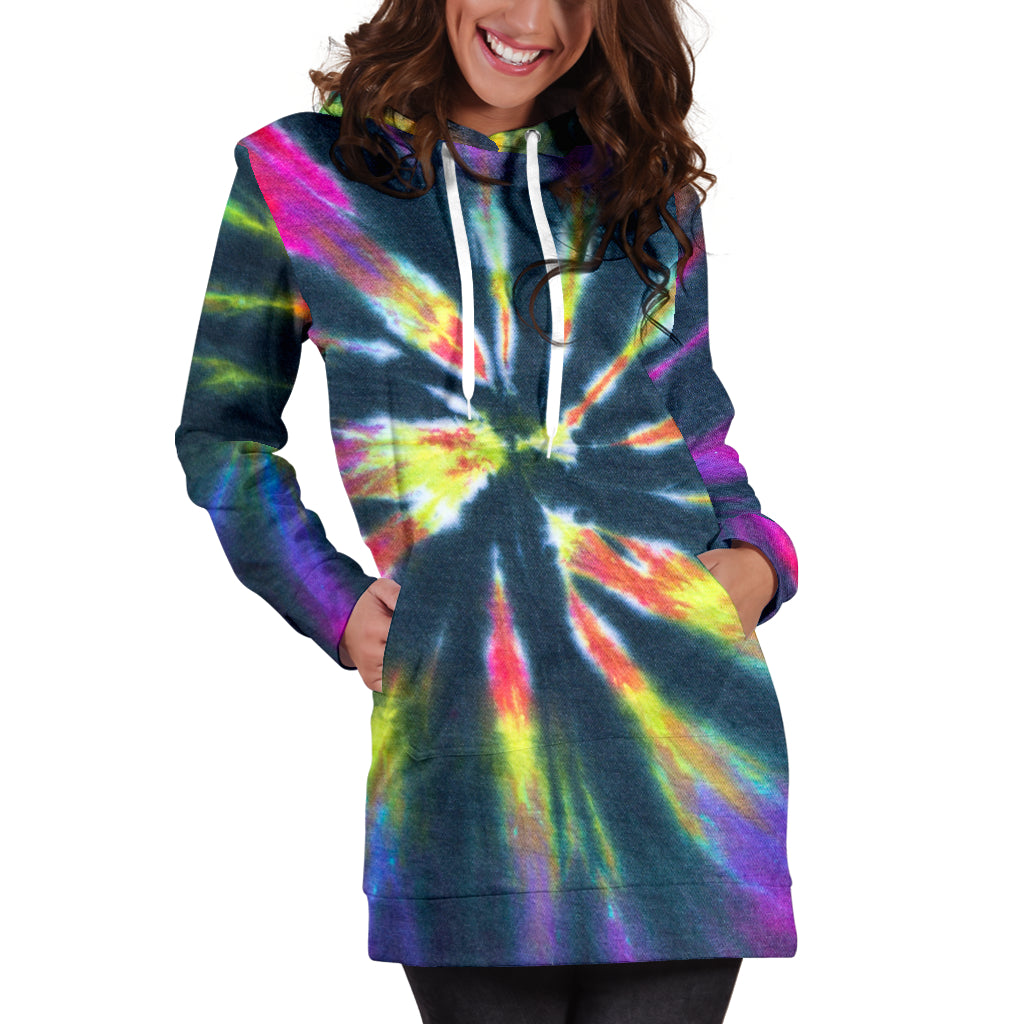 Colorful Neon Womens Hoodie Dress
