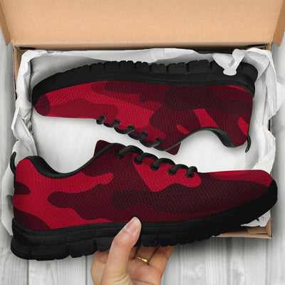 Dark Red Camouflage Sneakers