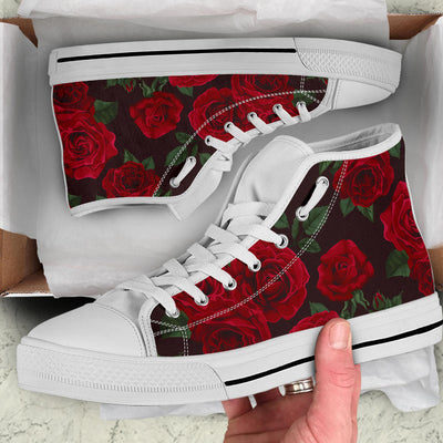 Red Roses High Top Shoes