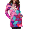 Colorful 3D Triangles Womens Hoodie Dress