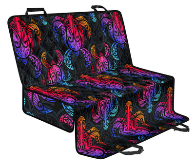 Colorful Tribal Maori Turtle Car Back Seat Pet Cover