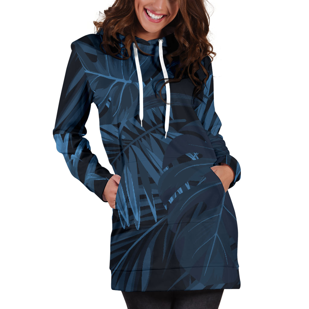 Dark Leaves Womens Hoodie Dress