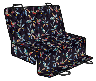 Colorful Hummingbirds & Feathers Car Back Seat Pet Cover