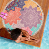 Colorful Floral Mandalas Round Beach Blanket