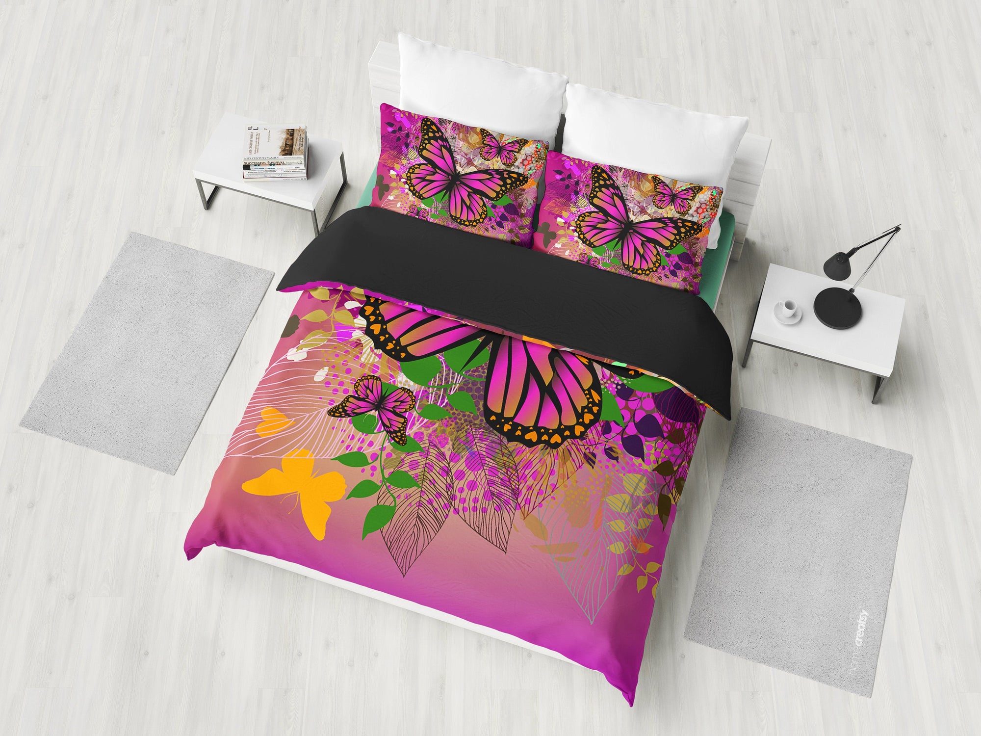 Pink Butterflies Bedding Set