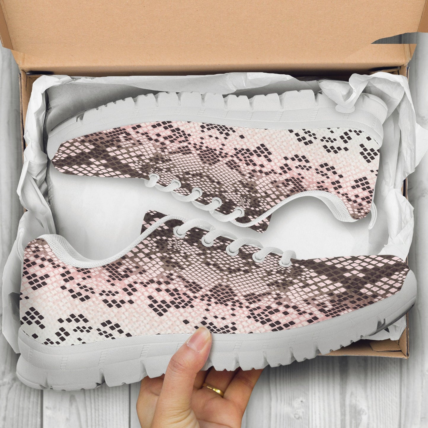 Snake Skin Print Sneakers