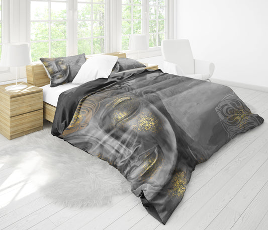 Gold Buddha Face Bedding Set