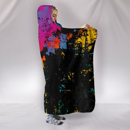 Colorful Abstract Art Hooded Blanket
