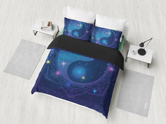 Navy Blue Yin Yang Bedding Set