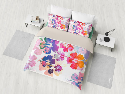 Colorful Aloha Flowers Bedding Set