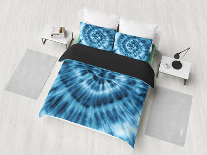 Blue Tie Dye Print Bedding Set