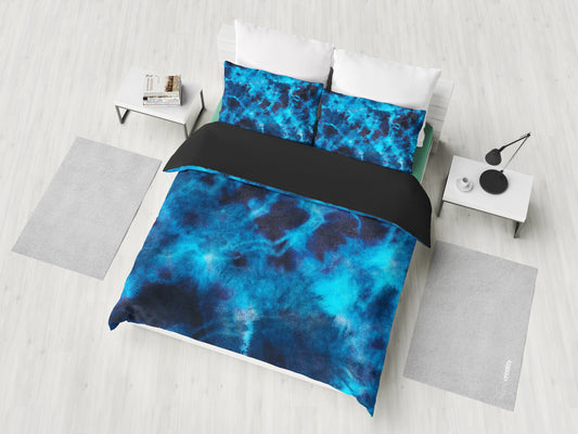 Blue Tie Dye Grunge Bedding Set