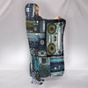 Vintage Boombox Stereos Hooded Blanket