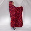 Red Tribal Polynesian Hooded Blanket