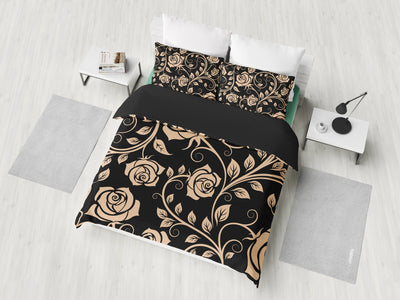 Tan Roses Bedding Set