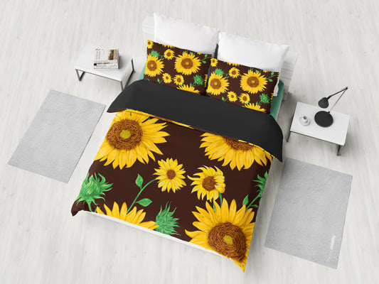 Sunflowers Black Bedding Set