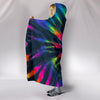 Colorful Neon Black Tie Dye Hooded Blanket