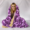 Purple Camouflage Hooded Blanket