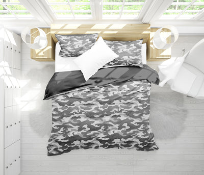 Grey Camouflage Bedding Set
