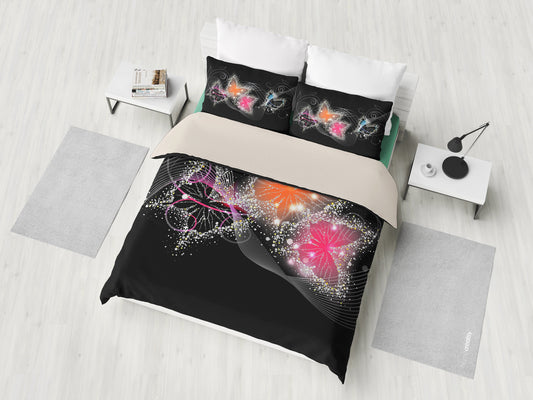 Colorful Sparkling Butterflies Bedding Set