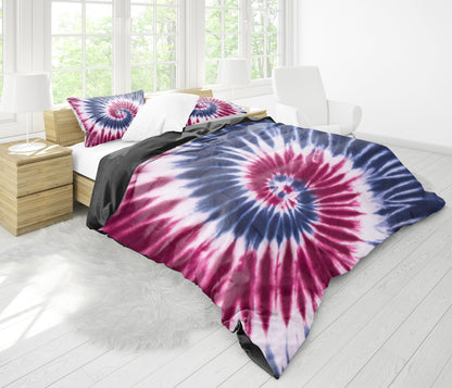 Red, White & Blue Tie Dye Print Bedding Set