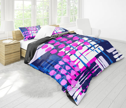 Pink & Purple Abstract Art Bedding Set