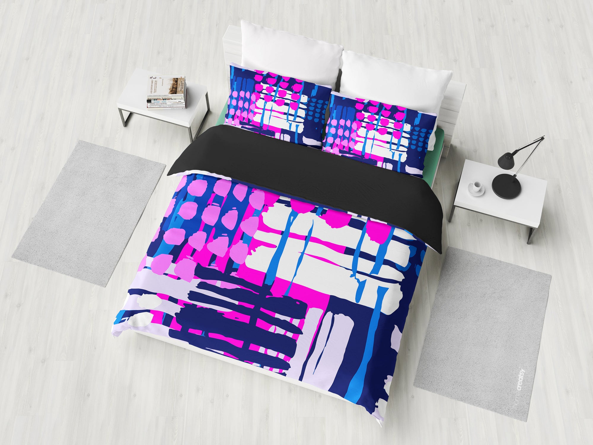 Pink & Purple Abstract Art Bedding Set