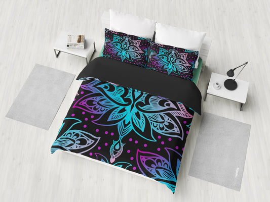 Pink & Purple Floral Decor Bedding Set
