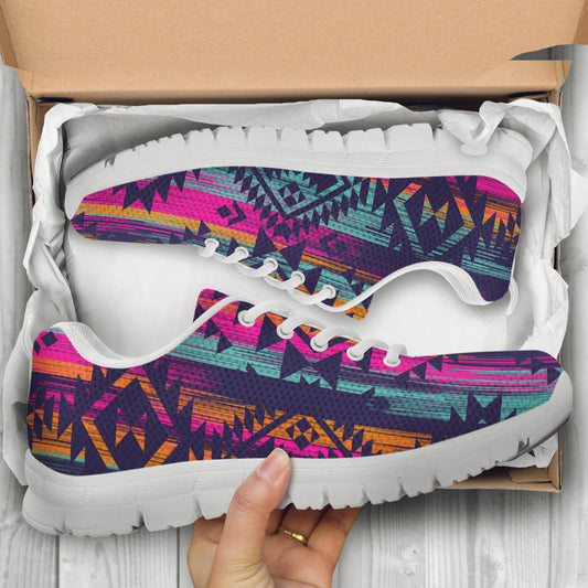 Colorful Boho Aztec Streaks Sneakers