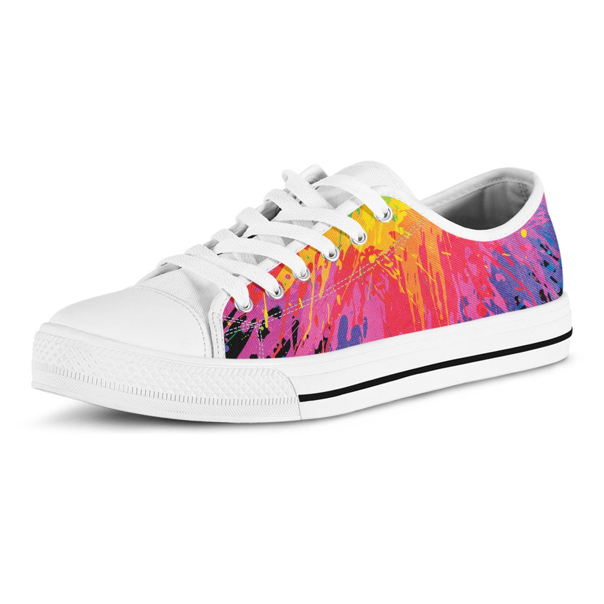 Colorful Paint Splatter Abstract Art Shoes