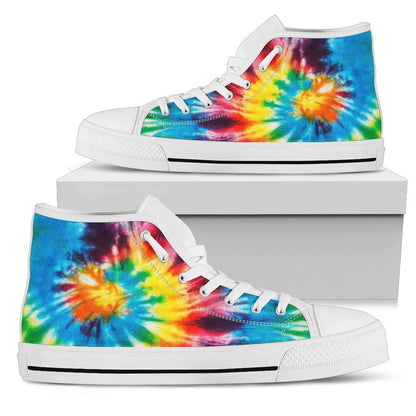 Colorful Tie Dye Print Abstract Art High Top Shoes