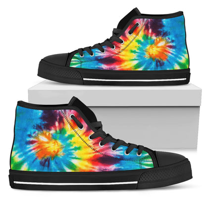 Colorful Tie Dye Print Abstract Art High Top Shoes