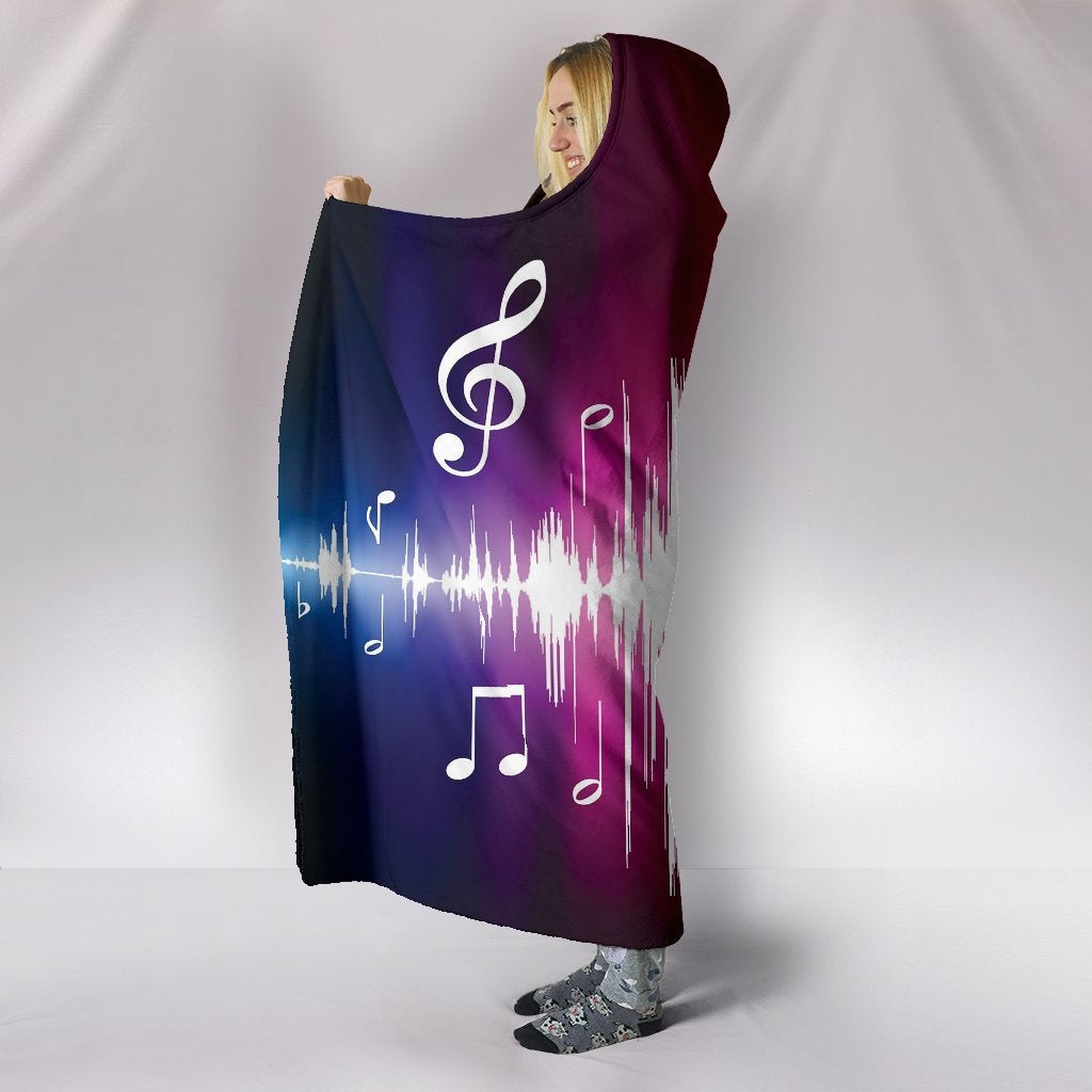 Colorful Musical Notes Hooded Blanket