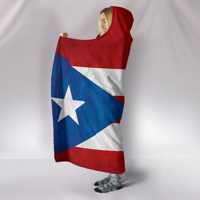 Puerto Rican Flag Hooded Blanket