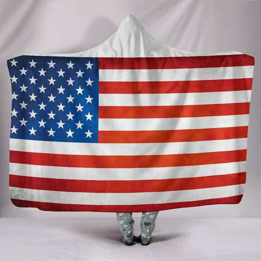 American Flag Hooded Blanket