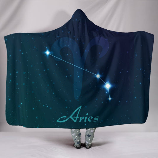 Aries Zodiac Hooded Blanket