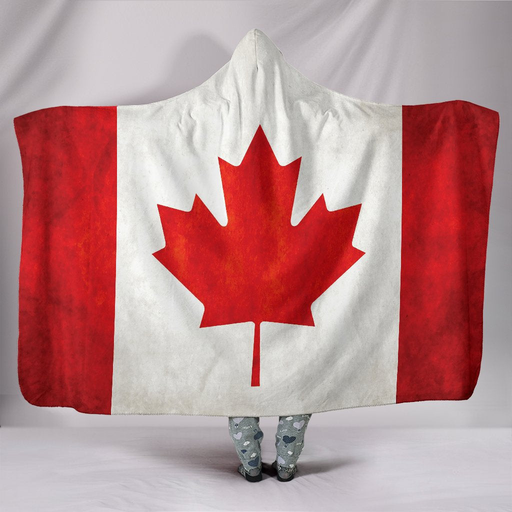 Canadian Flag Hooded Blanket