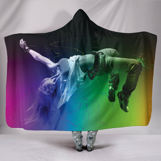Colorful Dancing Girl Hooded Blanket