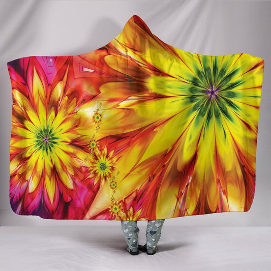 Colorful Sunflowers Abstract Hooded Blanket