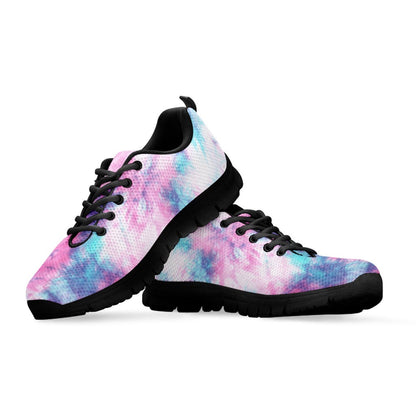 Blue & Pink Cotton Candy Tie Dye Print Sneakers