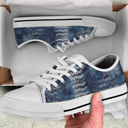 Denim Blue Distorted Abstract Shoes