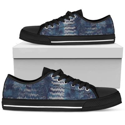 Denim Blue Distorted Abstract Shoes