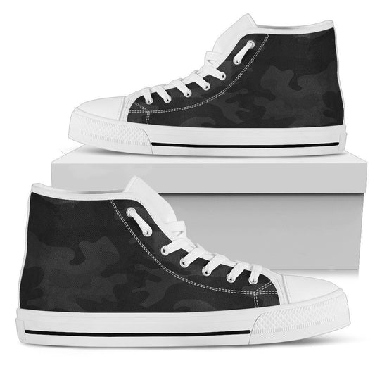 Dark Grey Camouflage High Top Shoes
