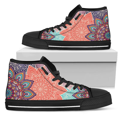 Colorful Floral Mandalas High Top Shoes