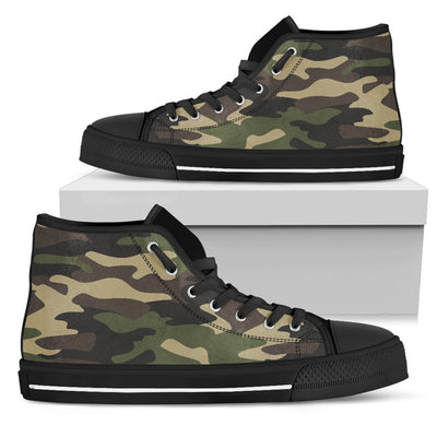 Army Green Camouflage High Top Shoes