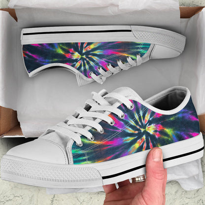 Neon Black Tie Dye Print Shoes