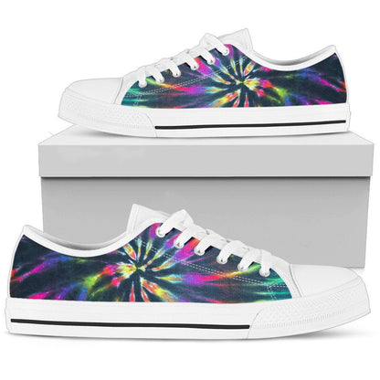 Neon Black Tie Dye Print Shoes