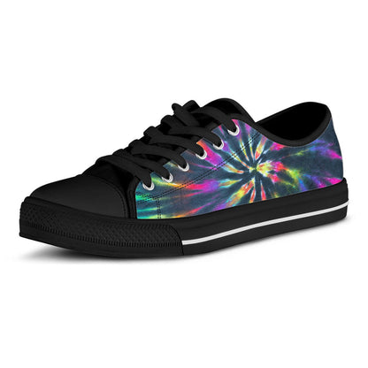 Neon Black Tie Dye Print Shoes