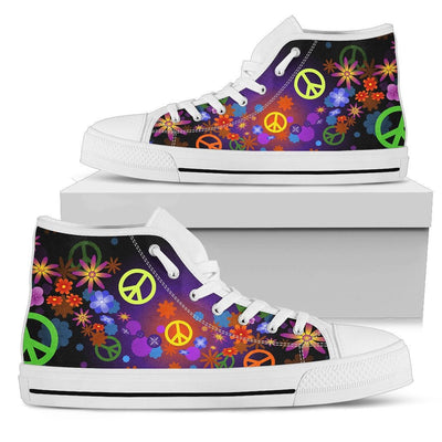 Colorful Peace Signs High Top Shoes