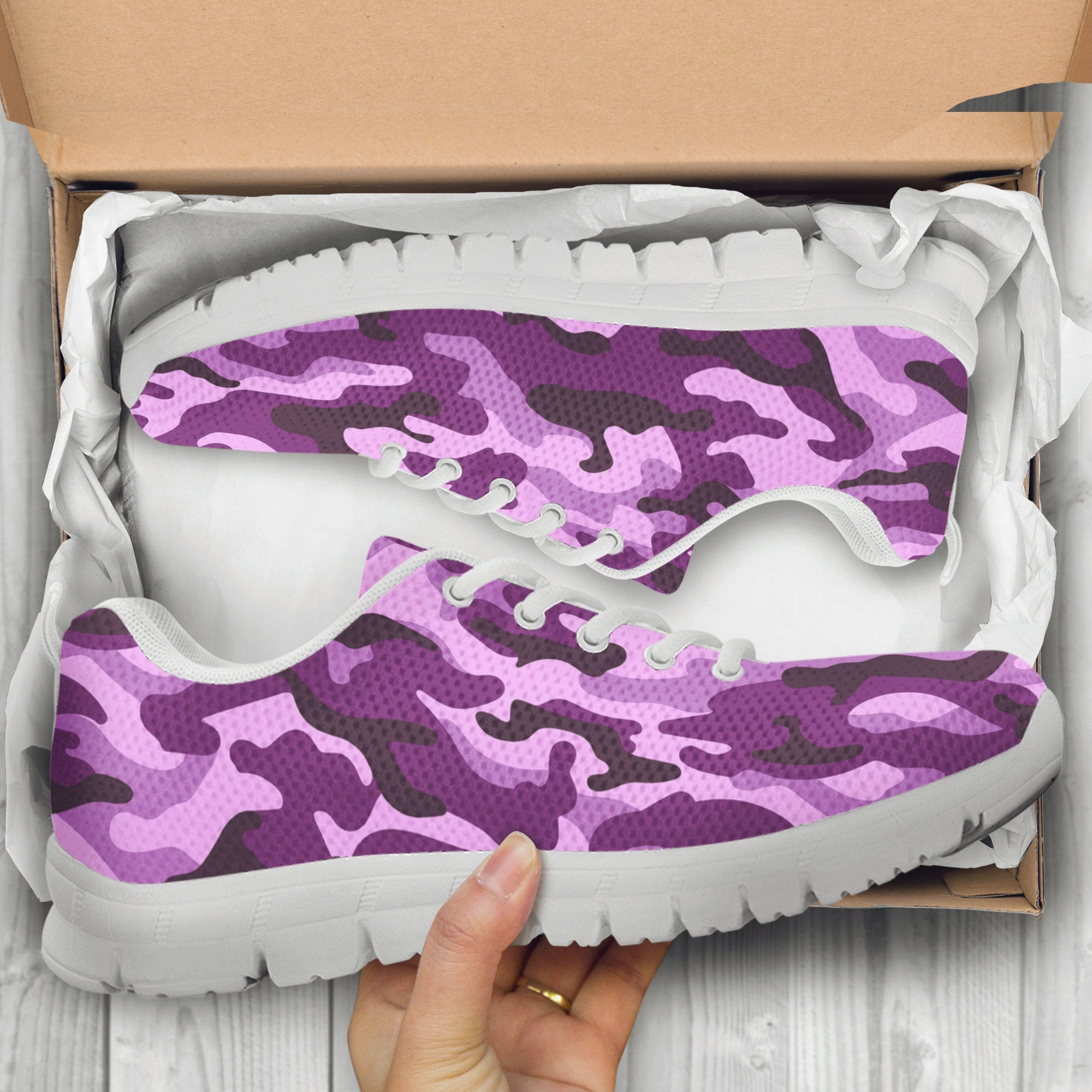 Purple Camouflage Sneakers